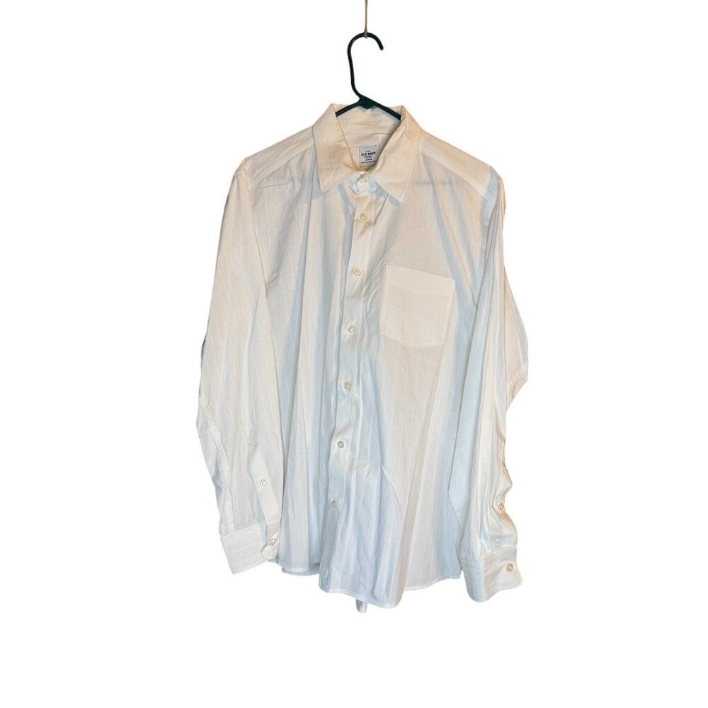 Old Navy Men's White Long Sleeve Button Down Dress Shirt Size Large